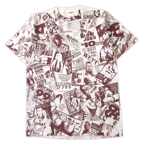 02SS シュプリーム SUPREME ポルノ 総柄 Tシャツ カットソー 半袖 丸首 