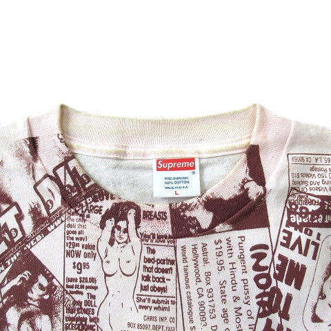 02SS シュプリーム SUPREME ポルノ 総柄 Tシャツ カットソー 半袖 丸首 