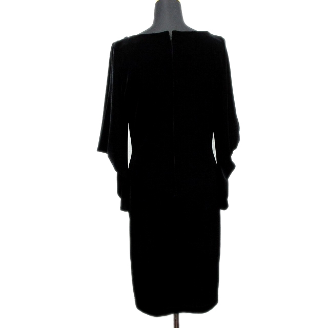 美品 タダシショージ Tadashi Shoji ベルベット ワンピース カットソー ドレス ベロア フォーマル ドレス パーティ S 黒 ブラック レディース ５ 026 ベクトルパーク