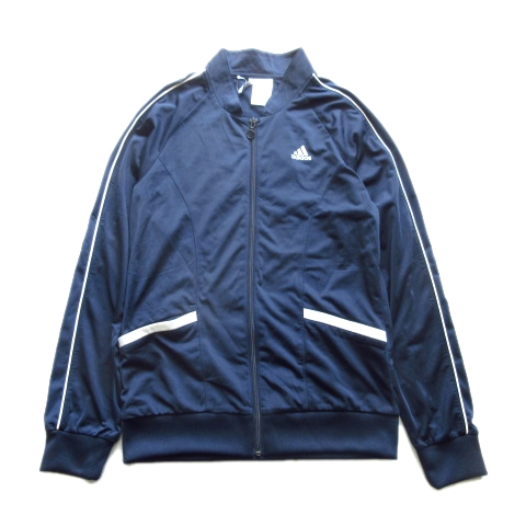 アディダス Adidas トラック ジャケット ブルゾン スタンドカラー ジャージ ロゴ スポーツ L ネイビー レディース ６ 026 ベクトルパーク