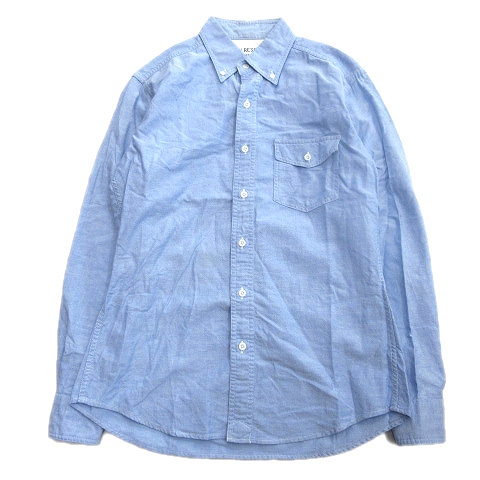 美品 アーバンリサーチ Urban Research シャンブレー デニム ボタンダウン シャツ カットソー ブラウス 長袖 M 青 ブルー メンズ ６ メンズ 026 ベクトルパーク