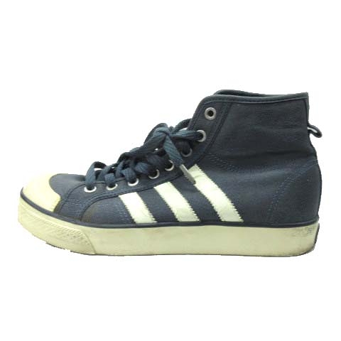 アディダス Adidas ニッツァ Nizza ハイカット スニーカー シューズ キャンバス 24cm 紺 レディース 026 ベクトルパーク
