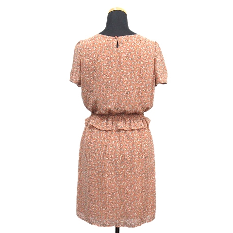 美品 プロポーション ボディドレッシング Proportion Body Dressing シフォン 花柄 フレア ワンピース カットソー 半袖 丸首 121 サイズ2 ピンク レディース レディース 026 ベクトルパーク