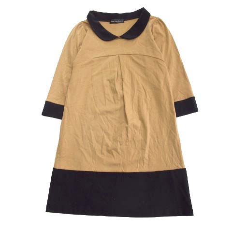 グリーンレーベルリラクシング ユナイテッドアローズ Green Label Relaxing ワンピース チュニック カットソー ストレッチ 七分袖 茶 黒 3526 225 1003 レディース 026 ベクトルパーク