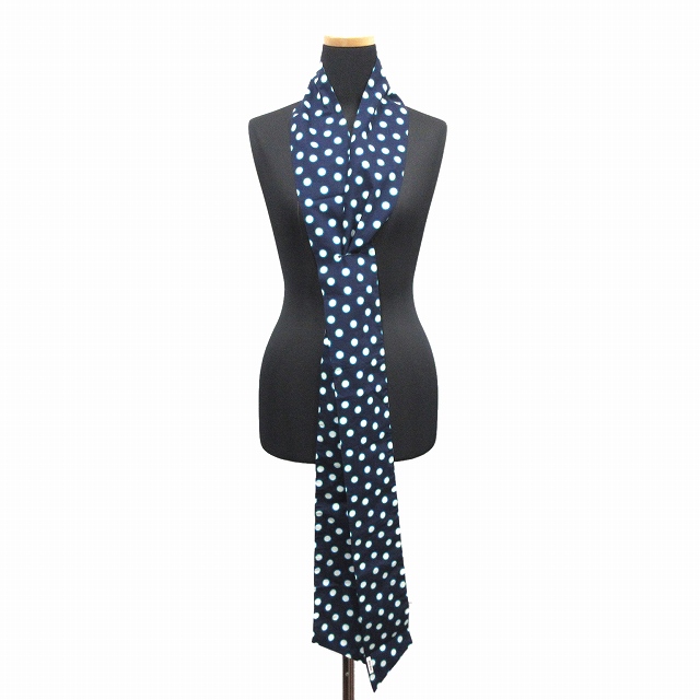 美品 ミュウミュウ miumiu ドット ロング ストール スカーフ マフラー  