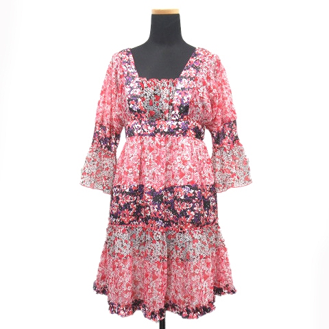 モルガン Morgan シフォン 花柄 総柄 フレア ワンピース カットソー 七分袖 647 7440 サイズ36 マルチ レディース 7 レディース 026 ベクトルパーク モルガン Morgan シフォン 花柄 総柄 フレア ワンピース カットソー 七分袖 647 7440 サイズ36 マルチ レディース 7 レディース 026 ベクトルパーク