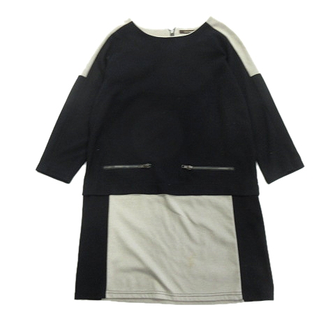 チャオパニック Ciaopanic バイカラー ワンピース カットソー バックジップ M ベージュ 黒 レディース ８ 026 ベクトルパーク