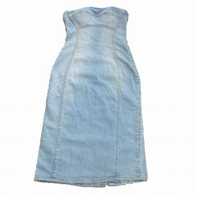 ディースクエアード Dsquared2 デニム ベアトップ チューブトップ ワンピース タイト ストレッチ 38 ブルー レディース ９ 026 ベクトルパーク