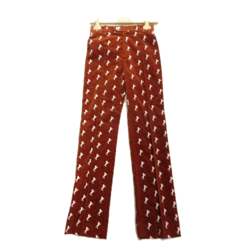未使用品 18SS クロエ CHLOE リトルホース ベルベット パンツ 