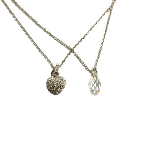 スワロフスキー Swarovski パヴェ ハート クリスタル 2連 ネックレス ペンダント ラインストーン アクセサリー ジュエリー シルバー レディース 10 026 ベクトルパーク スワロフスキー Swarovski パヴェ ハート クリスタル 2連 ネックレス ペンダント ラインストーン アクセサリー ジュエリー シルバー レディース 10 026 ベクトルパーク