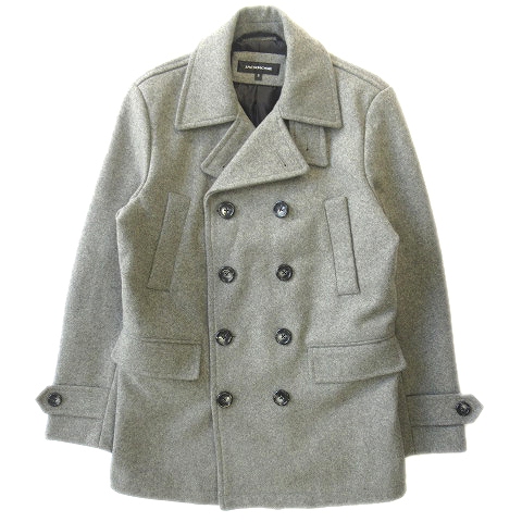 美品 ジャックローズ Jackrose ウール Pコート ピーコート ジャケット ブルゾン j サイズ3 グレー メンズ 11 メンズ 026 ベクトルパーク