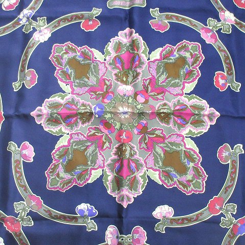 美品 80's エルメス vintage HERMES カレ90 大判 スカーフ “Anemones