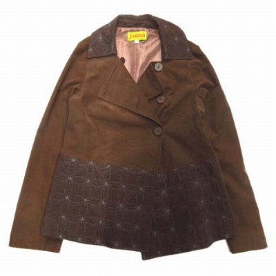 ホコモモラ Jocomomola 刺繍 コーデュロイ ジャケット ブルゾン 40 ブラウン レディース 12 026 ベクトルパーク