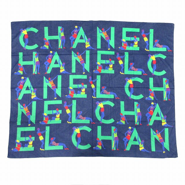 美品 90s シャネル vintage CHANEL ビッグロゴ 超大判 スカーフ