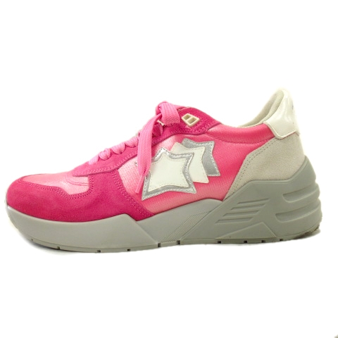 好評 靴 シューズ スニーカー Stars Atlantic アトランティックスターズ スエードレザー切替 レディース 12 シルバー ピンク 38 ローカット 星 スニーカー Vasinnovation Com