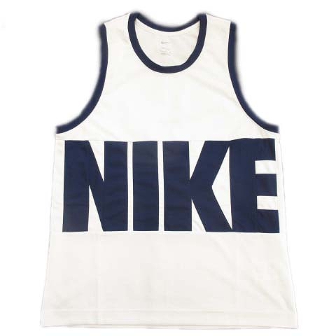 美品 ナイキ Nike Dri Fit スターティング5 タンクトップ ジャージ ビックロゴ メッシュ バスケットボールウェア スポーツウェア ノースリーブ Xl 大きいサイズ ホワイト ネイビー メンズ １ メンズ 026 ベクトルパーク