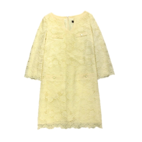 内祝い 総レース ドレス カットソー ワンピース エンブロイダリー Epoca エポカ 美品 花柄 レディース ベージュ 40 ウール スリットネック ワンピース Www Ntfw Org