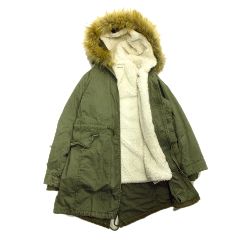 アースミュージック エコロジー Earth Music Ecology モッズ コート ジャケット ブルゾン ミリタリー ボアライナー M オリーブ レディース １ 026 ベクトルパーク
