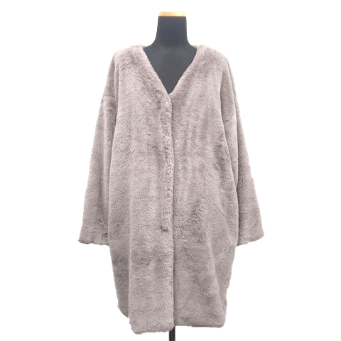 レトロガール Retro Girl フェイクファー ノーカラー コート ジャケット ブルゾン Reahb7 サイズm グレー レディース 11 026 ベクトルパーク