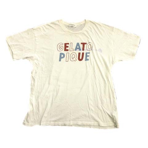 ジェラートピケオム Gelato Pique Homme ロゴ プリント クルーネック ｔシャツ カットソー 半袖 L 白 ホワイト メンズ 11 メンズ 026 ベクトルパーク