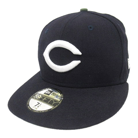 ニューエラ New Era 広島東洋カープ Carp 59fifty Cロゴ 6パネル ストレート キャップ 帽子 カモフラ 迷彩 サイズ 7 1 4 57 7cm 紺 ネイビー メンズ 026 ベクトルパーク