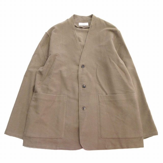 美品 21aw マーカ Marka Lapelless Jacket ソフトモールスキン ノーカラー ジャケット ブルゾン 3b M21c 07sh01c サイズ2 茶 ブラウン メンズ メンズ 026 ベクトルパーク