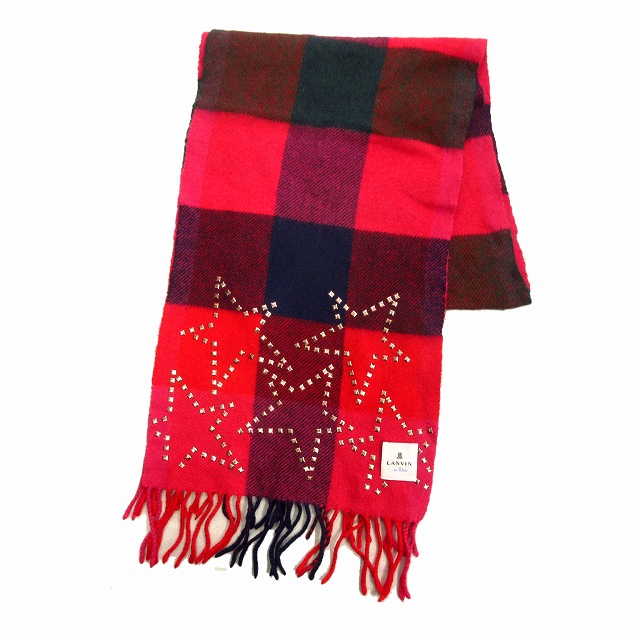 ランバンオンブルー Lanvin En Bleu スタースタッズ マフラー フリンジ ブロックチェック ピンク 紫 メンズ レディース 8 026 ベクトルパーク ランバンオンブルー Lanvin En Bleu スタースタッズ マフラー フリンジ ブロックチェック ピンク 紫 メンズ レディース 8 026 ベクトルパーク