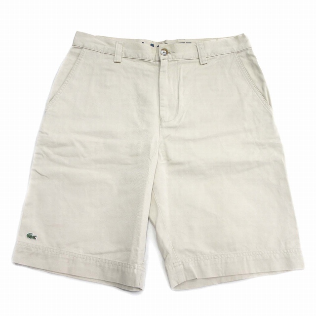ラコステ LACOSTE チノ ハーフ ショート パンツ ロゴ ワンポイント サイズ40 ベージュ メンズ♪8※ メンズ