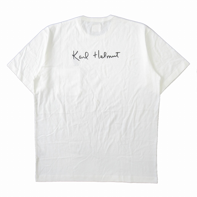 カールヘルム Karl Helmut くま ベア ロゴ 刺繍 プリント ポケット Tシャツ カットソー 半袖 丸首 P035lual28 サイズl 白 ホワイト メンズ 026 ベクトルパーク