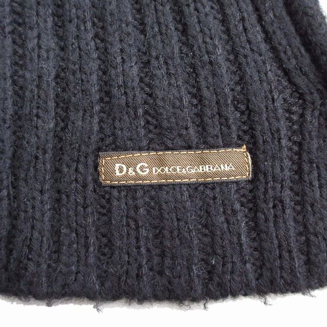 ドルチェ&ガッバーナ ドルガバ 美品 ニット マフラー 総柄 刺繍 カーキ 黒