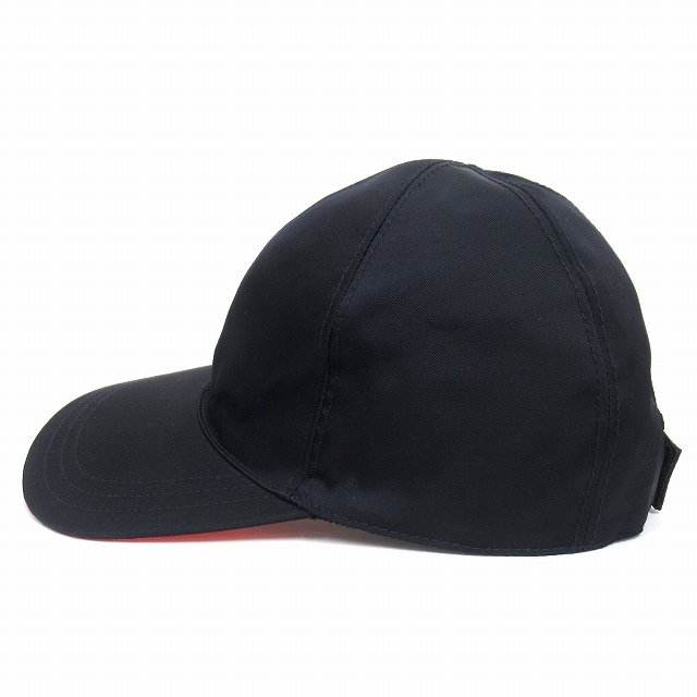 極美品 18SS プラダ PRADA 018 ラバーロゴ ベースボールキャップ 帽子  