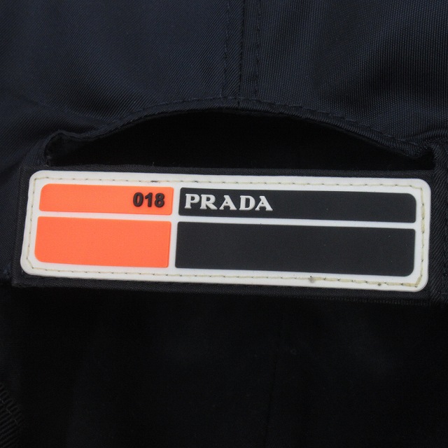 極美品 18SS プラダ PRADA 018 ラバーロゴ ベースボールキャップ 帽子  