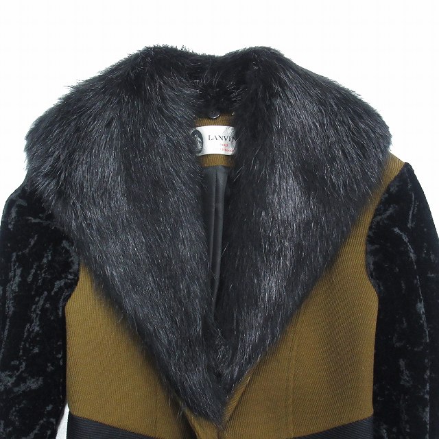 未使用品 ランバン LANVIN ヌートリアファー マキシ丈 ロング コート 