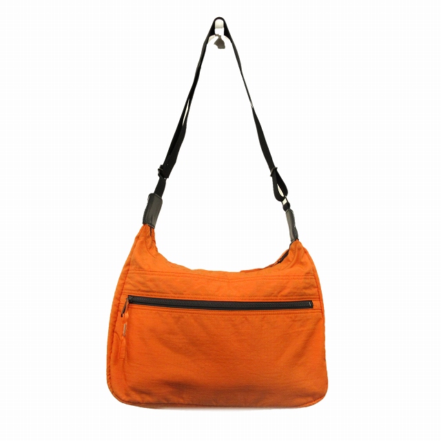 【良品】PORTER ショルダーバッグ　ナイロン　黒　バイカラー　オレンジ 良品】PORTER ショルダーバッグ ナイロン 黒 バイカラー