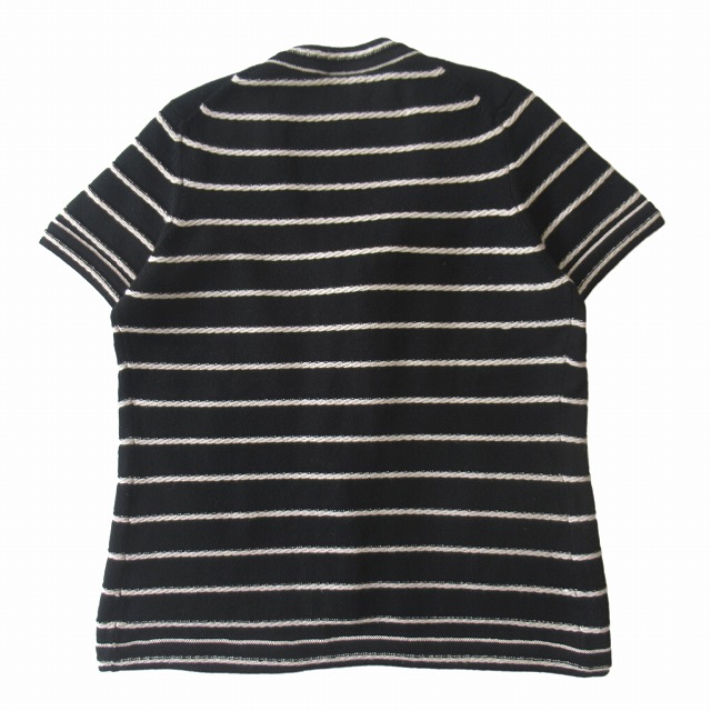 極美品 10SS シャネル CHANEL カシミヤ ボーダー ニット カーディガン 