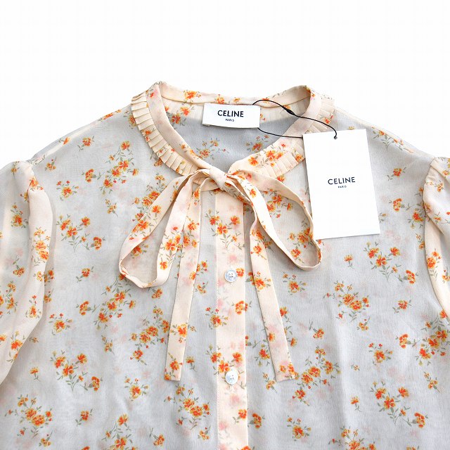 未使用品 22ss セリーヌ CELINE by Hedi Slimane 花柄 ボウタイ 