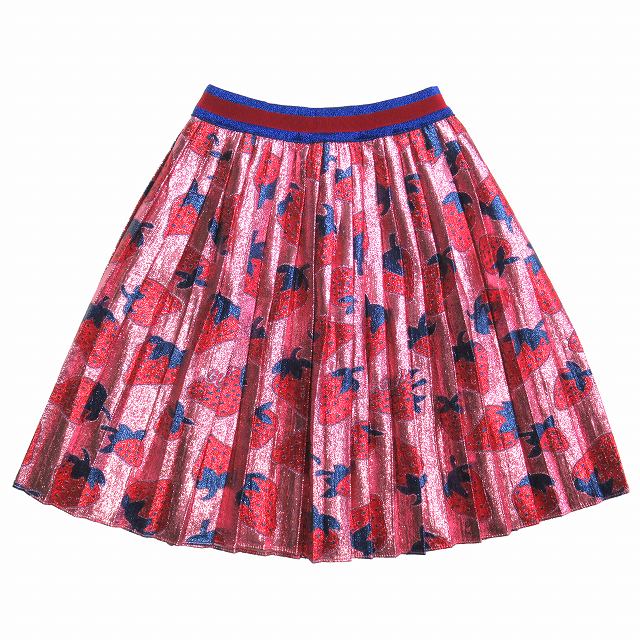 未使用品 グッチ チルドレンズ GUCCI イチゴ ロゴ グリッター プリーツ  