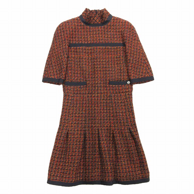 美品 15A シャネル CHANEL ツイード ワンピース ドレス カットソー 