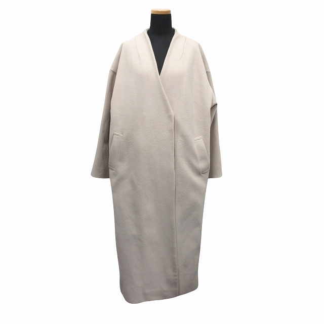 HYKE メルトンノーカラーコート