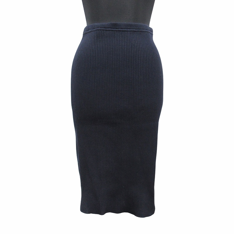 エルメス HERMES コットン ニット タイト ミディアム スカート  
