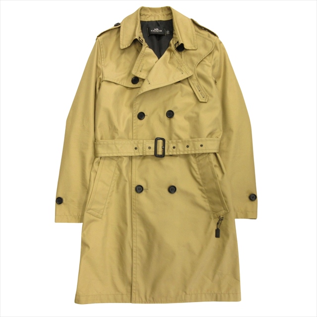 美品 コーチ COACH トレンチ コート ジャケット ブルゾン レザーパッチ  