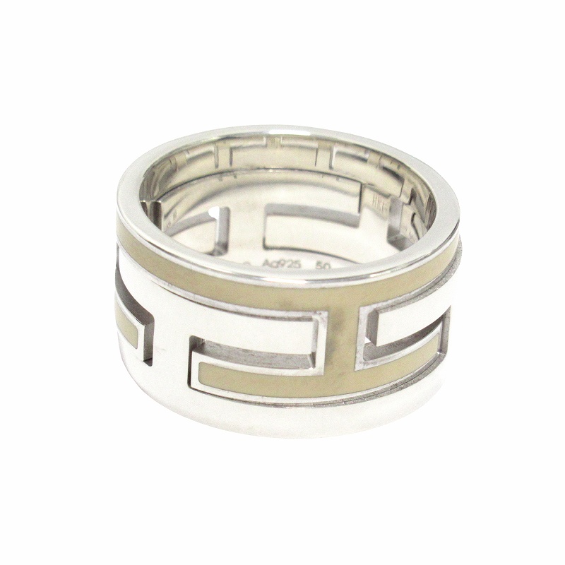 HERMES エルメス ムーブアッシュ リング 襲い #50 10号 シルバー ピンク