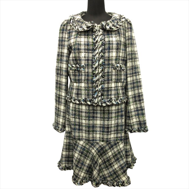 美品 トゥービーシック TO BE CHIC ツイード セットアップ デザイン 