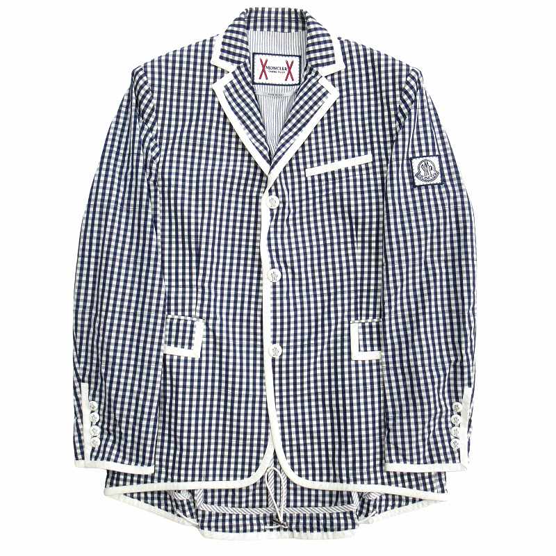 美品 モンクレール ガムブルー MONCLER GAMME BLEU ジャッカ ギンガム 