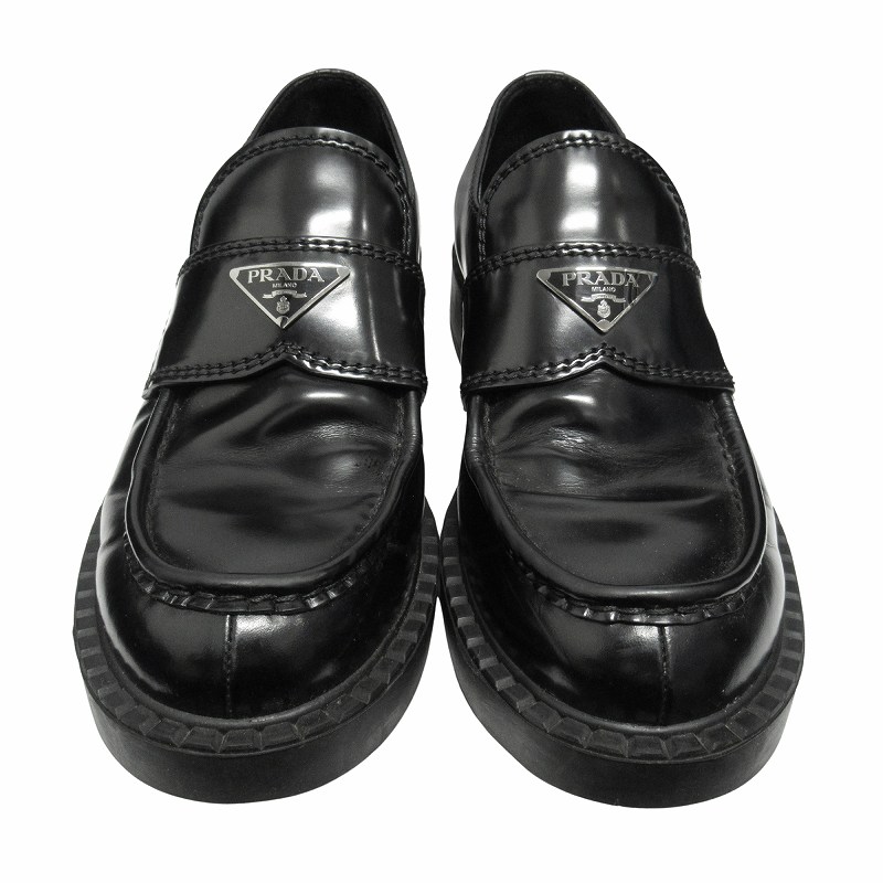 プラダ PRADA チョコレート ブラッシュドレザー ローファー 2DE127 