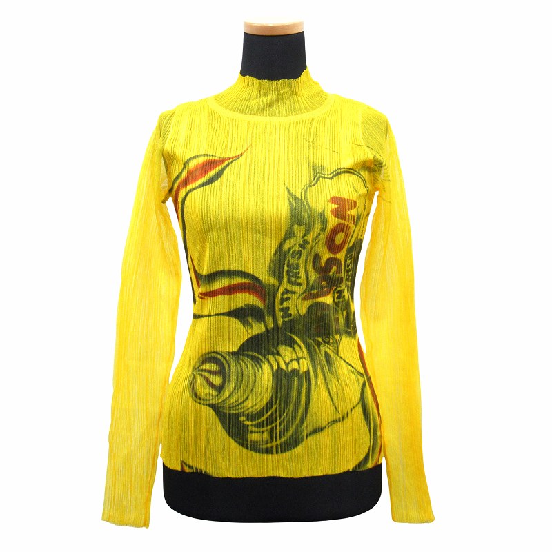 美品 JW ANDERSON ジェイダブリューアンダーソン リボンスリーブ 長袖 細リブ ニット カットソー Sサイズ イエロー レディース 古着 中古 J.W.ANDERSON - 美品 JW ANDERSON ジェイダブリューアンダーソン