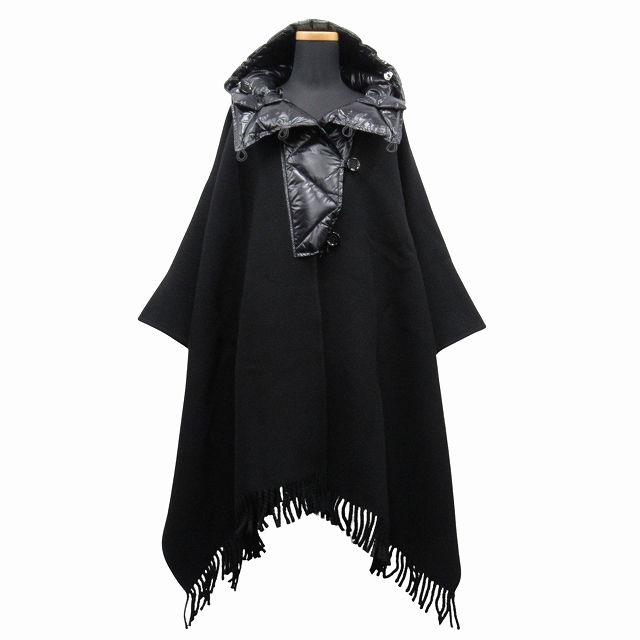 MONCLER2022/23秋冬新作 異素材MIX ダウン入りウールポンチョ (MONCLER 