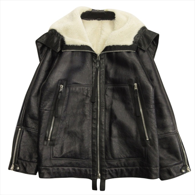 トムフォード TOM FORD フーデッド ムートン コート シープ  