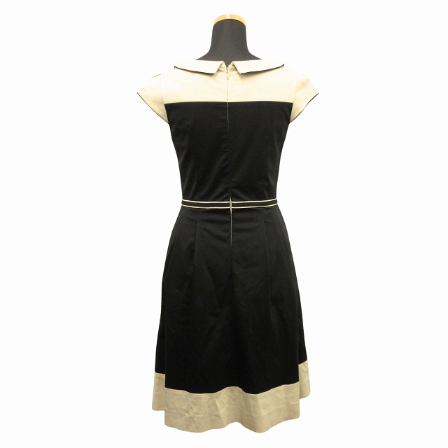トッカ TOCCA バイカラー ワンピース ドレス ひざ丈 スカート バック  