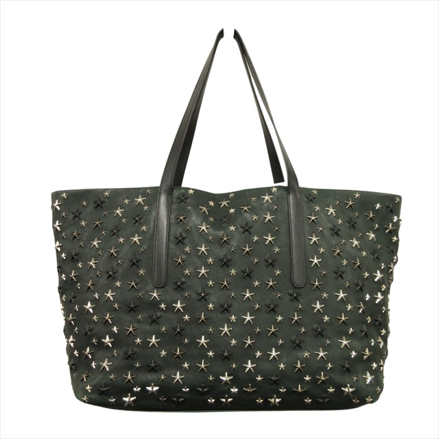 JIMMY CHOO ジミーチュウ スタースタッズ レザートート ハンドバッグ  